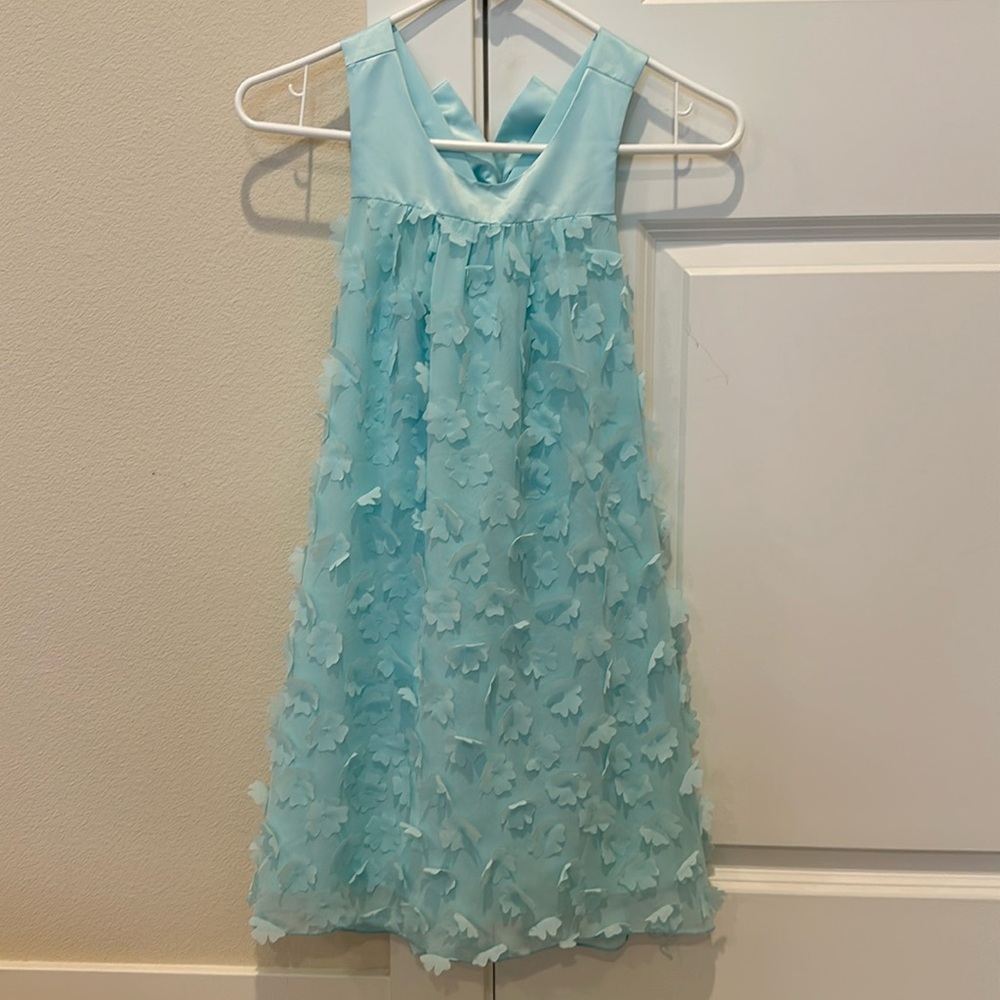 US Angels girl size 8 party formal mint chiffon dress with bow
